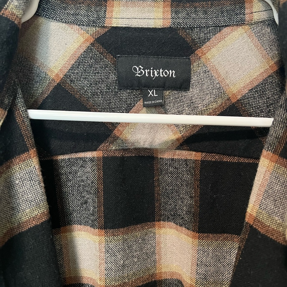 Brixton Black and Cream Plaid Shirt XL